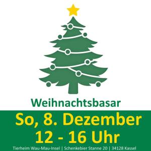 Einladung zum Weihnachtsbasar am 8. Dezember 2024

Wir möchten euch sehr herzlich zu unserem Weihnachtsbasar am 
Sonntag, dem 8. Dezember, von 12 bis 16 Uhr einladen. 

Wir freuen uns auf einen gemütlichen und stimmungsvollen Adventsnachmittag, an dem sich Tierfreunde sich über unsere aktuelle Tierschutzarbeit informieren, unsere Tierheimbewohner kennenlernen, im Tierheim-Shop stöbern und wunderschöne Handarbeiten von Marion Nürenberg erwerben können. 
Bei Kaffee, Tee, Kakao & Glühwein sowie köstlichen Kuchen, heißen Waffeln oder einem deftigen Eintopf kann man sich stärken bzw. aufwärmen. Wir freuen uns sehr, dass auch diesmal wieder Ilona Krainer und Sandra Mijatovic von wunderbar communications mit ihrem tollen Coffee Bike unterstützen und fantastische Kaffeespezialitäten zubereiten. Und wer möchte, kann uns natürlich auch gerne mit einer Spende für das Kuchenbuffet unterstützen. 

Infos & Kontakt:
Tierheim Wau-Mau-Insel
Schenkebier Stanne 20
34128 Kassel

Telefonische Sprechzeiten:
Montag bis Freitag 10 - 12 Uhr & 16 - 18 Uhr

E-Mail tierheim@wau-mau-insel.de
Homepage https://wau-mau-insel.bmtev.de/

Öffnungszeiten: Dienstag bis Samstag, jeweils von 14 – 16 Uhr sowie nach Vereinbarung.